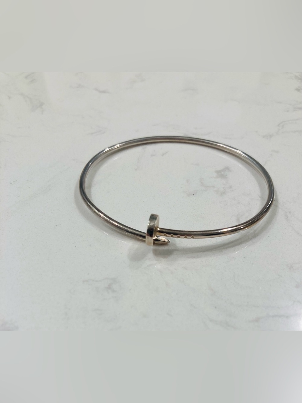 Sterling Silver Nail Bangle Bracelet